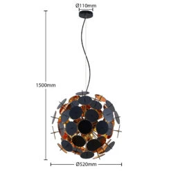 Lucande Noctavi Hängeleuchte, Schwarz-gold -Lucande 9626546 4