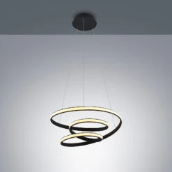 Lucande Sakina LED-Hängeleuchte Sandschwarz Ø 58cm -Lucande 9626554 4