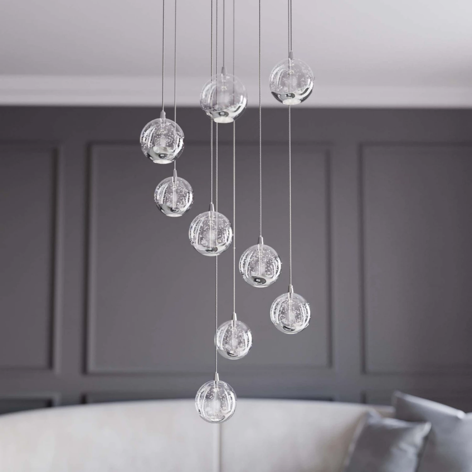 Lucande Hayley LED-Hängelampe, 9-flammig, Chrom 5 Lucande Hayley LED-Hängelampe, 9-flammig, Chrom – Bild 3