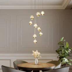 Lucande Hayley LED-Hängelampe, 9-flammig, Gold 12 Lucande Hayley LED-Hängelampe, 9-flammig, Gold -Lucande 9626556 1