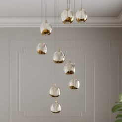 Lucande Hayley LED-Hängelampe, 9-flammig, Gold 13 Lucande Hayley LED-Hängelampe, 9-flammig, Gold -Lucande 9626556 2