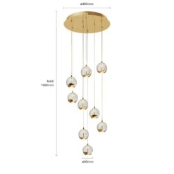 Lucande Hayley LED-Hängelampe, 9-flammig, Gold 17 Lucande Hayley LED-Hängelampe, 9-flammig, Gold -Lucande 9626556 6