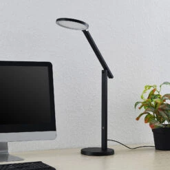 Lucande Felkano LED-Tischlampe, Schwarz -Lucande 9627048 1