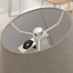 Lucande Jinda Wandleuchte, Holzgestell, Samt Grau 15 Lucande Jinda Wandleuchte, Holzgestell, Samt Grau -Lucande 9627074 4