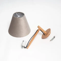 Lucande Jinda Wandleuchte, Holzgestell, Samt Grau 18 Lucande Jinda Wandleuchte, Holzgestell, Samt Grau -Lucande 9627074 7