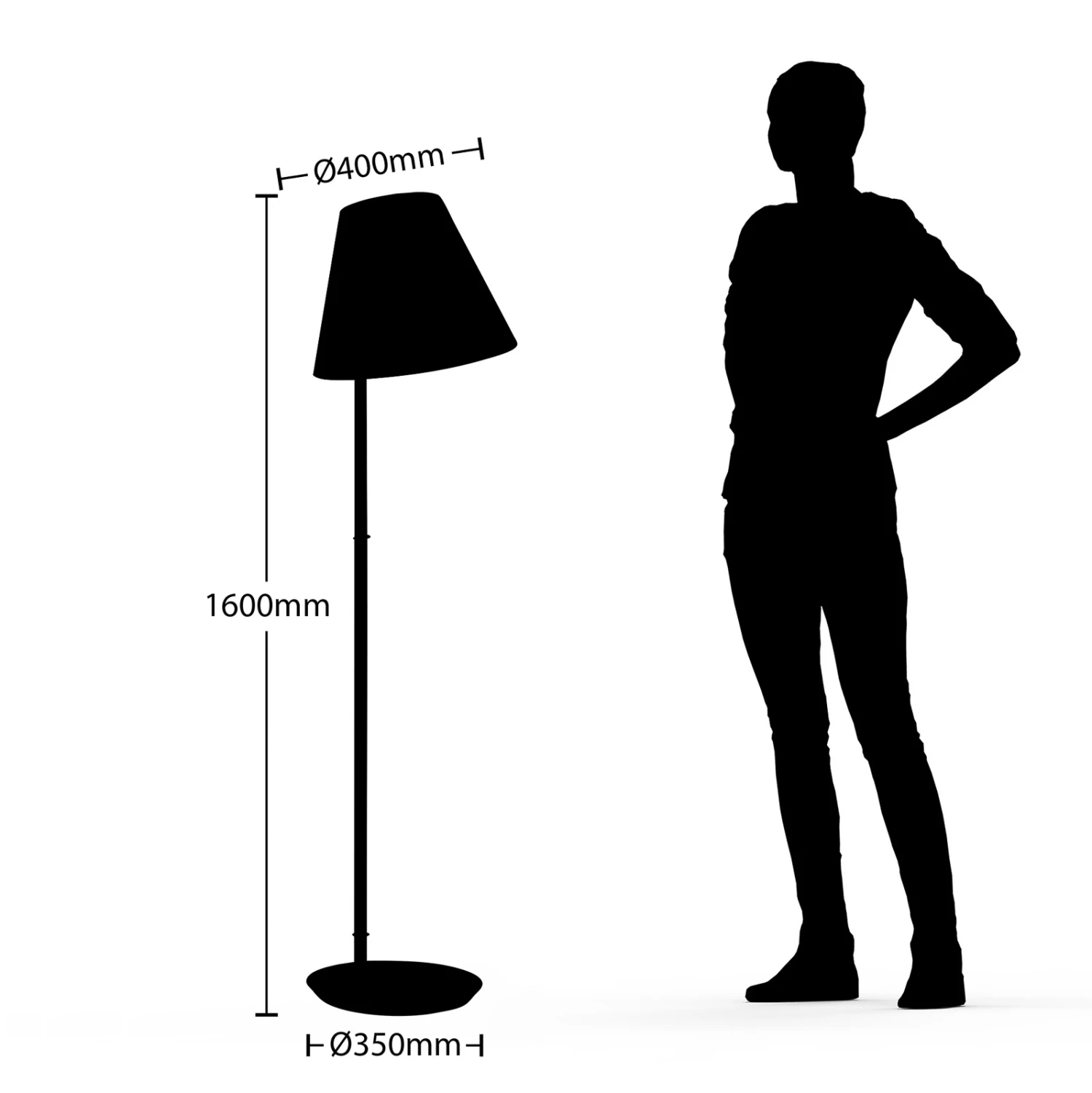 Lucande Jinda Stehlampe, Holzgestell, Samt Grau 7 Lucande Jinda Stehlampe, Holzgestell, Samt Grau – Bild 5