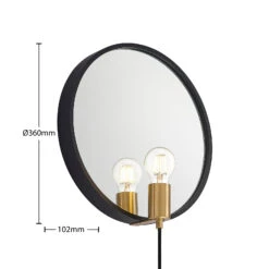 Lucande Lumani Wandleuchte Mit Spiegel, Schwarz 17 Lucande Lumani Wandleuchte Mit Spiegel, Schwarz -Lucande 9627239 6