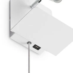 Lucande Zavi LED-Wandspot Mit Ablage, USB, Weiß -Lucande 9627263 6