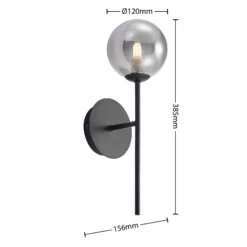 Lucande Wynona Wandleuchte, 1-fl. Schwarz -Lucande 9627295 3