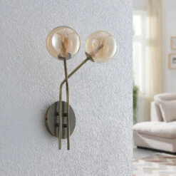 Lucande Wynona Wandleuchte, 2-fl. Altmessing -Lucande 9627298 2