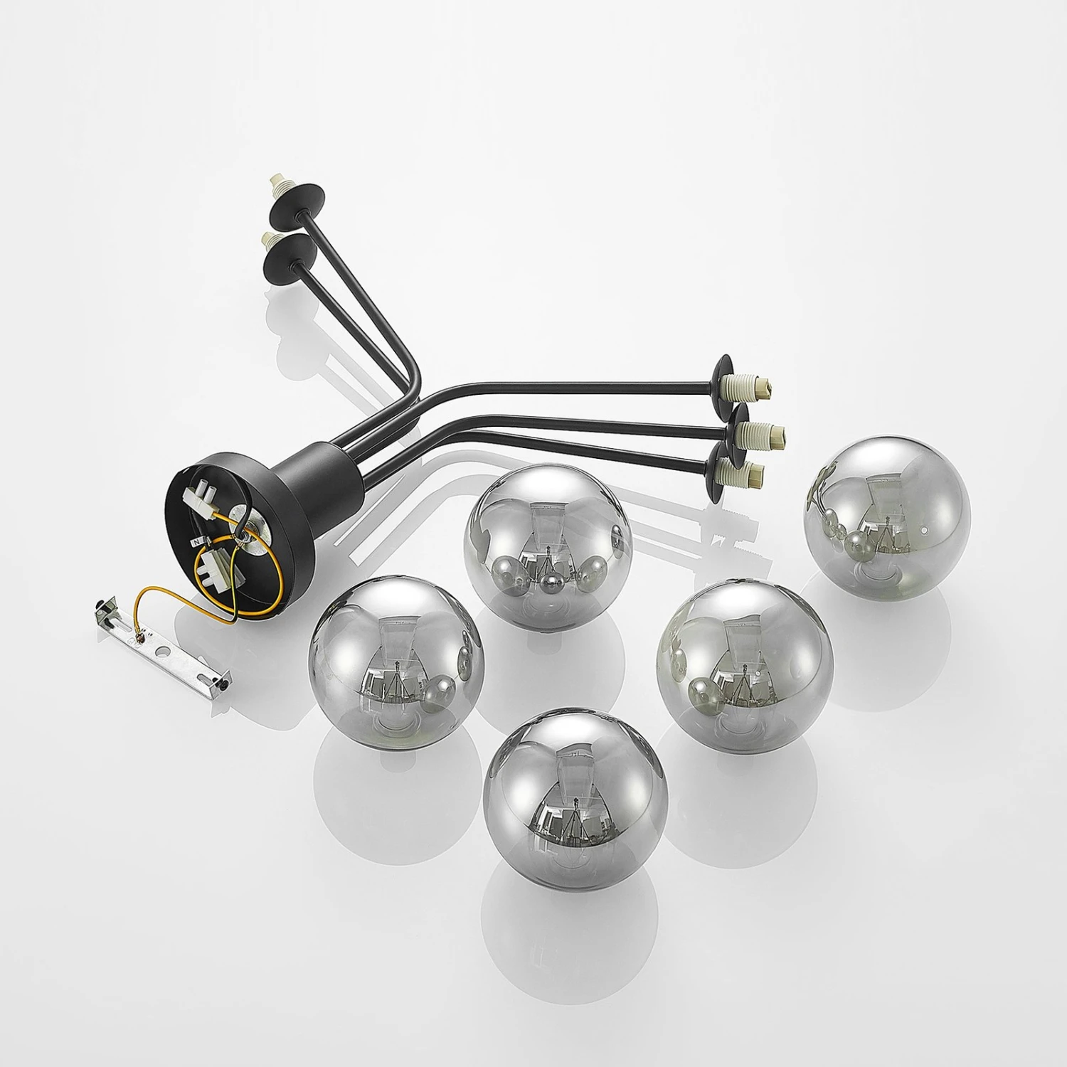 Lucande Wynona Deckenleuchte, 5-fl. Schwarz 11 Lucande Wynona Deckenleuchte, 5-fl. Schwarz – Bild 9