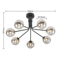 Lucande Wynona Deckenleuchte, 7-fl. Schwarz -Lucande 9627301 3