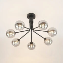 Lucande Wynona Deckenleuchte, 7-fl. Schwarz -Lucande 9627301 4