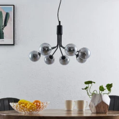 Lucande Wynona Pendelleuchte, 7-fl. Schwarz -Lucande 9627303 2