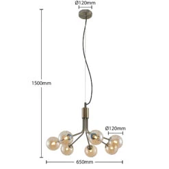 Lucande Wynona Pendelleuchte, 7-fl. Altmessing -Lucande 9627304 4