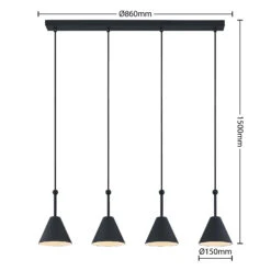 Lucande Phina Hängeleuchte In Schwarz, Vierflammig 14 Lucande Phina Hängeleuchte In Schwarz, Vierflammig -Lucande 9627326 3