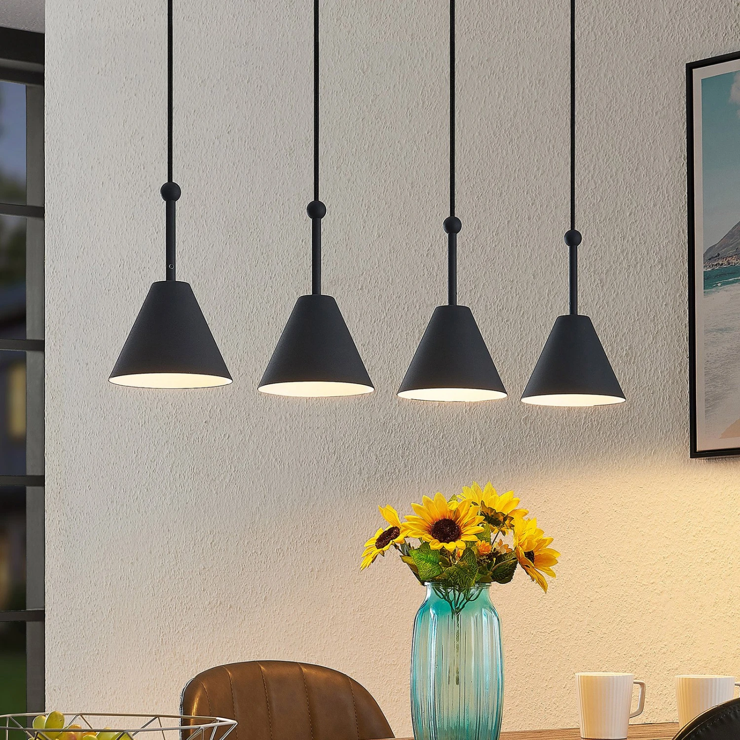 Lucande Phina Hängeleuchte In Schwarz, Vierflammig 3 Lucande Phina Hängeleuchte In Schwarz, Vierflammig