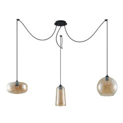 Lucande Zyli Pendelleuchte, Dreiflammig, Amber -Lucande 9627331 2