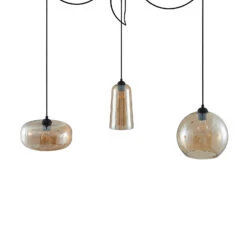 Lucande Zyli Pendelleuchte, Dreiflammig, Amber -Lucande 9627331 5