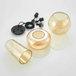 Lucande Zyli Pendelleuchte, Dreiflammig, Amber -Lucande 9627331 7