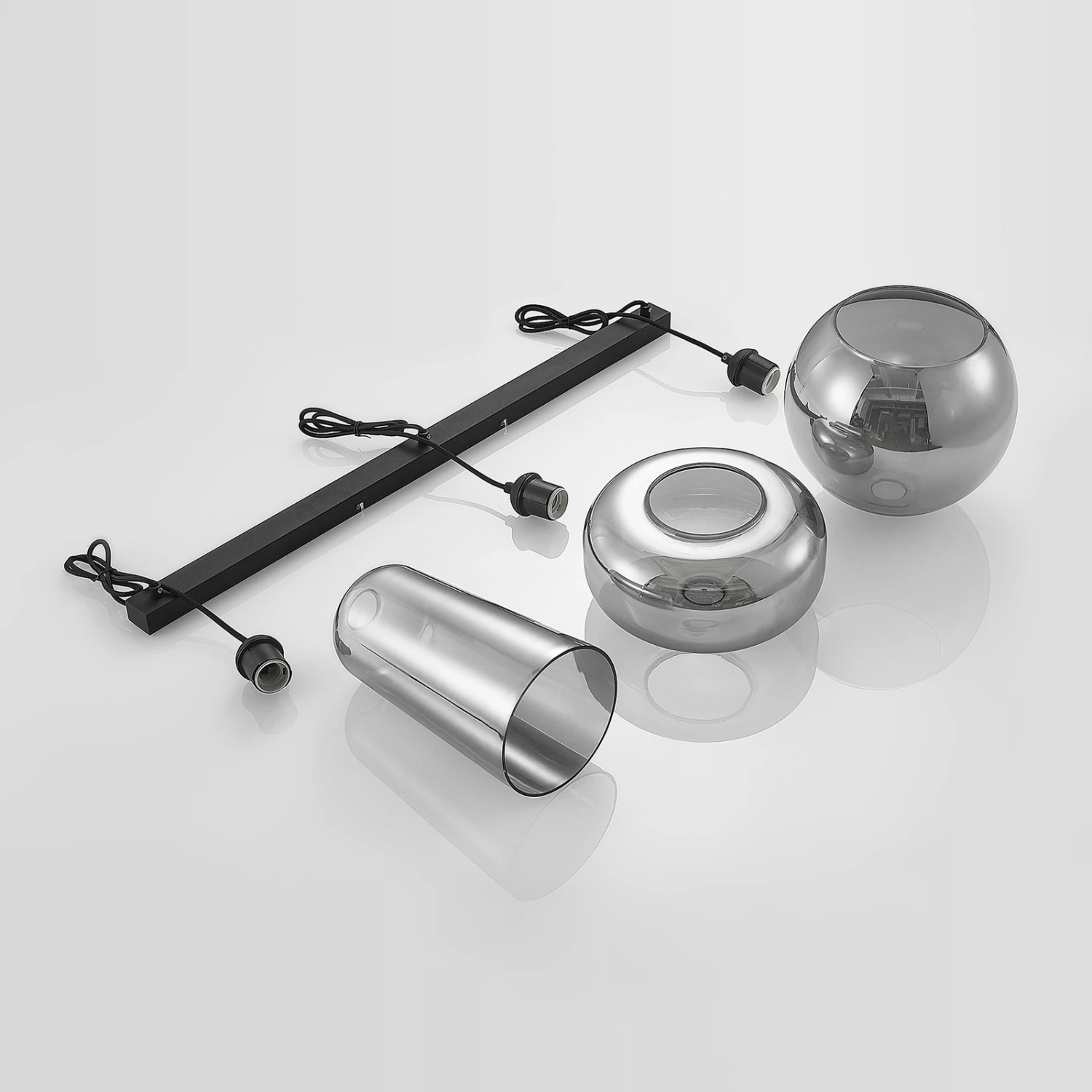 Lucande Wilja Hängeleuchte, Dreiflammig, Rauchgrau 10 Lucande Wilja Hängeleuchte, Dreiflammig, Rauchgrau – Bild 8