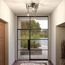 Lucande Andrik Deckenleuchte, 3-fl., Hanfseile -Lucande 9627339 2