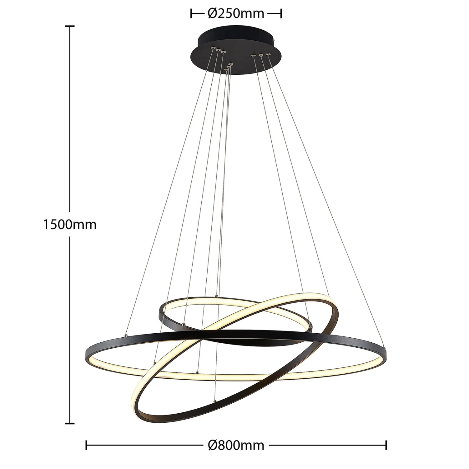 Lucande Filippa LED-Pendelleuchte Mit 3 Ringen 9 Lucande Filippa LED-Pendelleuchte Mit 3 Ringen – Bild 7