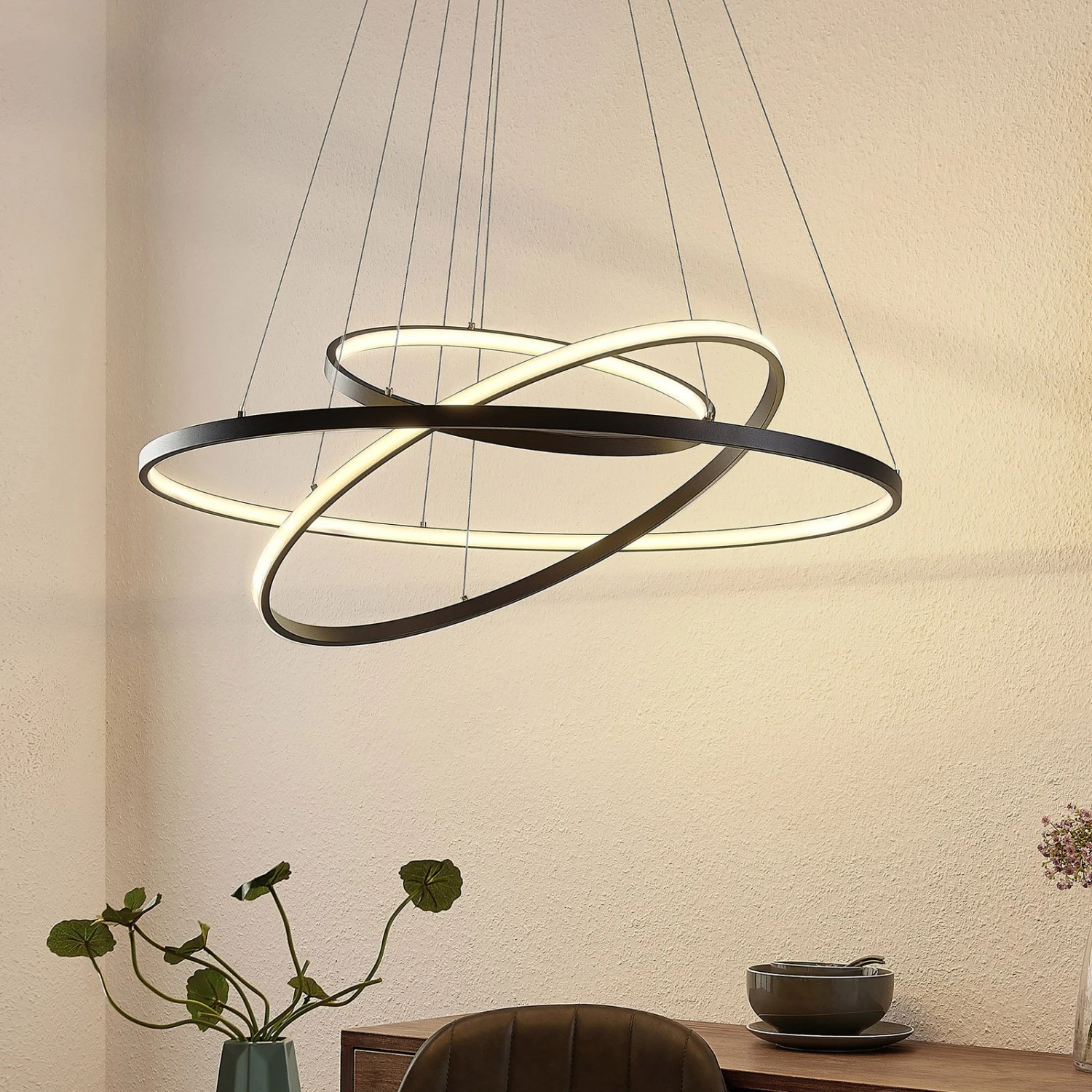 Lucande Filippa LED-Pendelleuchte Mit 3 Ringen 3 Lucande Filippa LED-Pendelleuchte Mit 3 Ringen