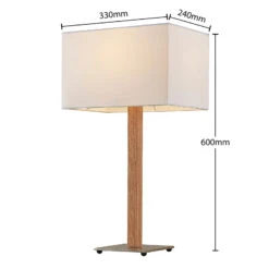 Lucande Heily Tischleuchte, Holz, Eckig, Weiß -Lucande 9627516 3