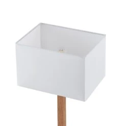 Lucande Heily Tischleuchte, Holz, Eckig, Weiß -Lucande 9627516 5