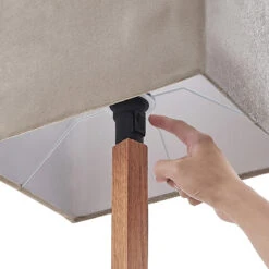 Lucande Heily Tischleuchte, Holz, Eckig, Grau -Lucande 9627517 6