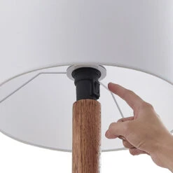 Lucande Heily Tischleuchte, Holz, Rund 21 Cm, Weiß -Lucande 9627520 5