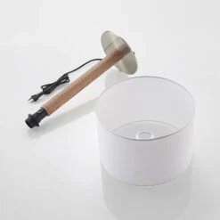 Lucande Heily Tischleuchte, Holz, Rund 21 Cm, Weiß -Lucande 9627520 8