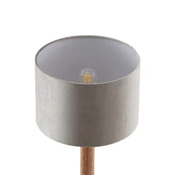 Lucande Heily Tischleuchte, Holz, Rund 21 Cm, Grau -Lucande 9627521 6