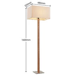 Lucande Heily Stehleuchte, Holz, Eckig, Weiß -Lucande 9627522 3