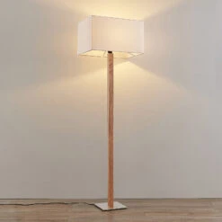 Lucande Heily Stehleuchte, Holz, Eckig, Weiß -Lucande 9627522 4