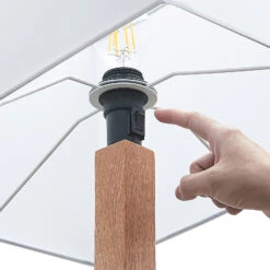 Lucande Heily Stehleuchte, Holz, Eckig, Weiß -Lucande 9627522 6