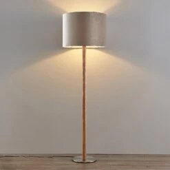 Lucande Heily Stehleuchte, Holz, Rund 35 Cm, Grau -Lucande 9627527 4