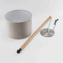 Lucande Heily Stehleuchte, Holz, Rund 35 Cm, Grau -Lucande 9627527 8