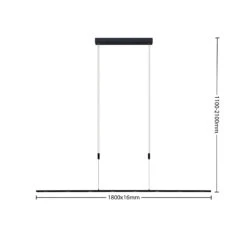 Lucande Stakato LED-Hängeleuchte 8fl. 180 Cm Lang -Lucande 9627603 3