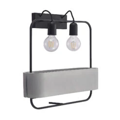 Lucande Teona Wandleuchte Mit Beton, Zweiflammig -Lucande 9627613 3