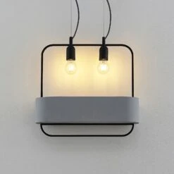 Lucande Teona Hängeleuchte Mit Beton, Zweiflammig -Lucande 9627614 4