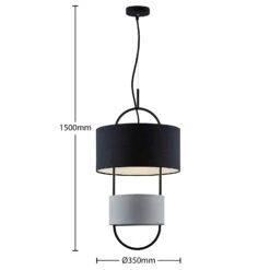 Lucande Amylee Hängelampe, Stoff Und Beton -Lucande 9627616 3