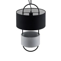 Lucande Amylee Hängelampe, Stoff Und Beton -Lucande 9627616 6