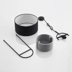 Lucande Amylee Hängelampe, Stoff Und Beton -Lucande 9627616 7