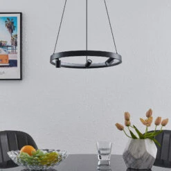 Lucande Paliva LED-Hängeleuchte, 48 Cm, Schwarz -Lucande 9627665 2