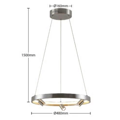 Lucande Paliva LED-Hängeleuchte, 48 Cm, Nickel -Lucande 9627666 4