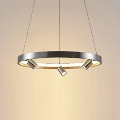 Lucande Paliva LED-Hängeleuchte, 48 Cm, Nickel -Lucande 9627666 5