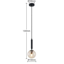 Lucande Edami Hängeleuchte Aus Glas, Schwarz -Lucande 9627675 4