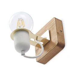 Lucande Becky Holz-Wandspot, Einflammig, Weiß -Lucande 9627695 5